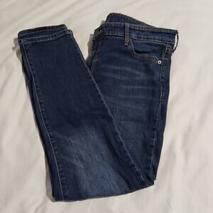 GAP DENIM 10R Girlfriend 30 Regular Dark Wash Jeans Straight Leg Cotton/Spandex